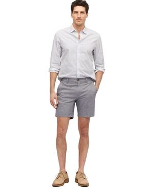 Bonobos Men's Chino Shorts Size 33 Gray 100% Cotton Flat Front‎ Casual Golf